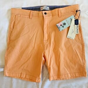 MBX Mens Belmont Trouser Stretch Summer Chino Shorts 7" NEW Coral Sand Size 36